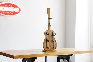 SOLD - Guitar Wine Rack, Handmade of Alder and Steel