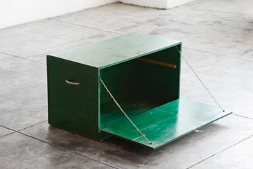 SOLD - Mid Century Drop Door Storage Box/Cabinet, Handmade