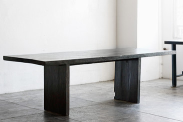 SOLD - Ebonized Teak Dining Table, Vintage Wood