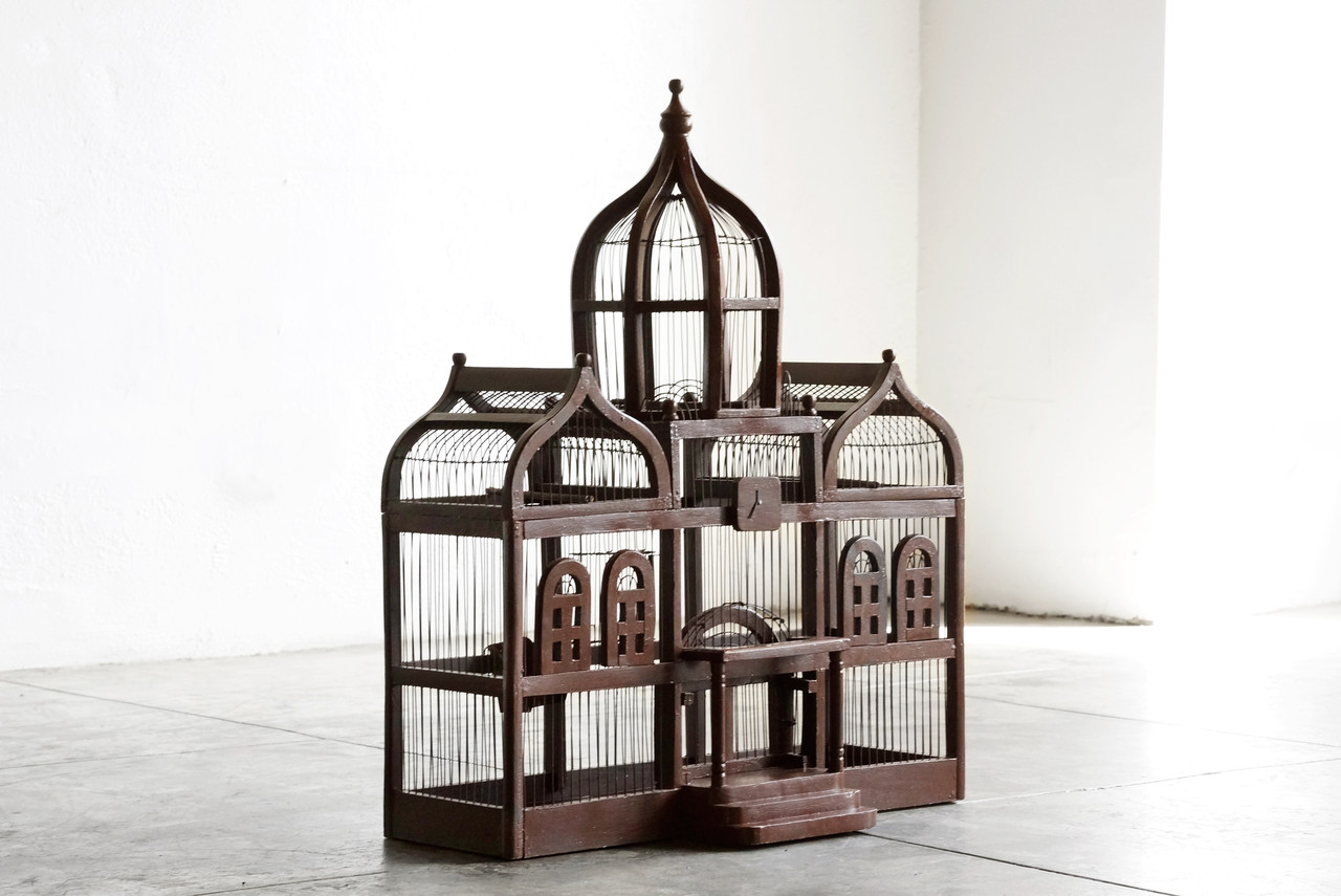 SOLD - Large Vintage Taj Mahal Style Bird Cage - Rehab Vintage Interiors