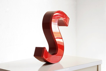 SOLD - Jumbo Vintage Channel Letter "S" in Red