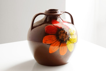 SOLD - Vintage Flower Power Ceramic Jug Vase, Large