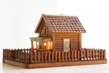 SOLD - Antique American Folk Art Log Cabin