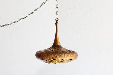 SOLD - 1960s Brutalist Pendant Light, Ceramic