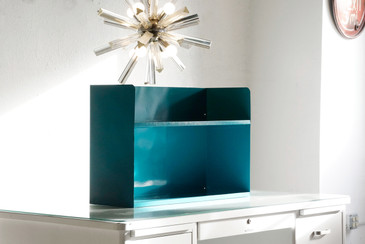 SOLD - Vintage Steel Shelving Unit, Refinished in Teal