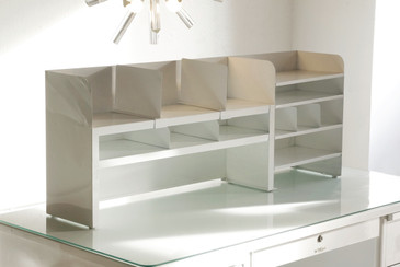 SOLD  - Vintage Steel Shelving Unit, Refinished in White