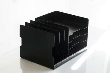 SOLD - Retro Desktop File Holder, Refinished in Black