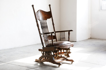 SOLD - 19th Century Victorian Glider in Oak and Brass