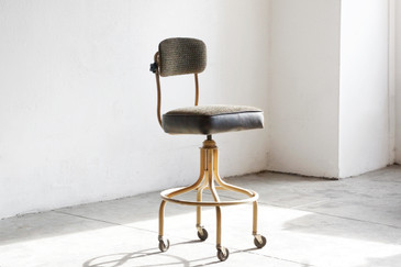 SOLD - 1960s SteelCase Drafting Stool, Reupholstered