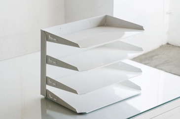 SOLD - Retro File Holder/ Magazine Rack, Refinished in White