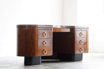 SOLD - Art Deco Corner Desk by Fletcher Aviation, 1940s