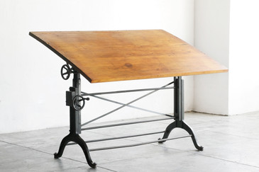 SOLD - Antique Cast Iron Drafting Table, Frederick Post Co.