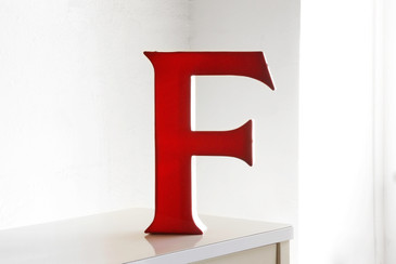 SOLD - Vintage Channel Letter "F" in Red