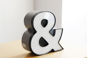 SOLD - Vintage Channel Letter "&" / Ampersand Symbol in White