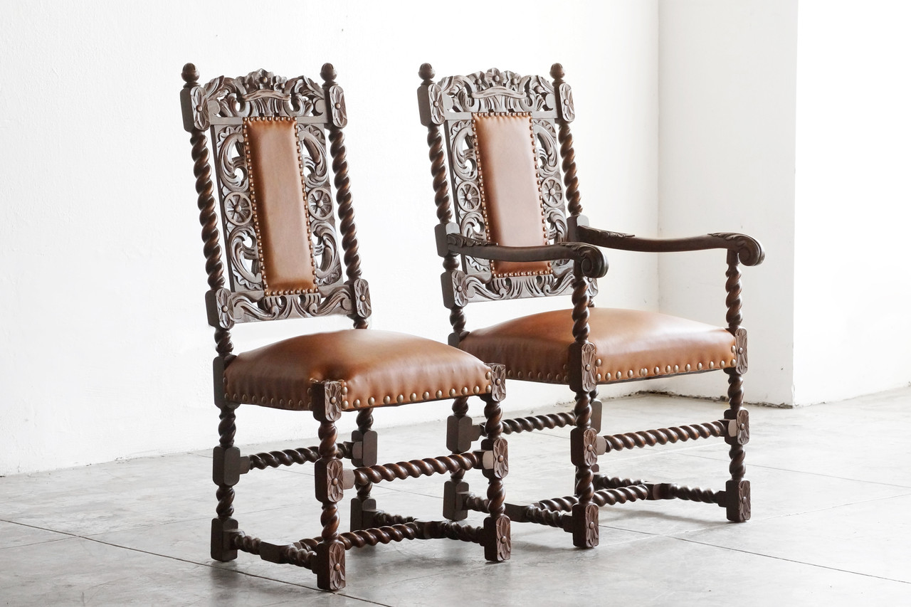 SOLD - Pair Of Antique Jacobean Style Mahogany Chairs - Rehab SOLD - Pair of Antique Jacobean Style Mahogany Chairs - SOLD - Pair Of Antique Jacobean Style Mahogany Chairs - Rehab