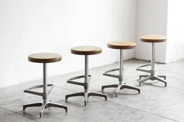 SOLD - Set of 4 Vintage Chrome Modern Swivel Stools