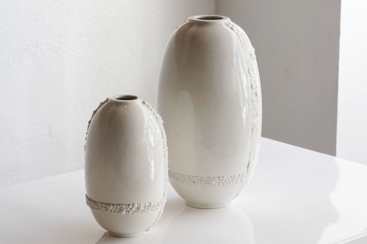 SOLD Pair of Jonathan Adler Ceramic Vases Rehab Vintage Interiors