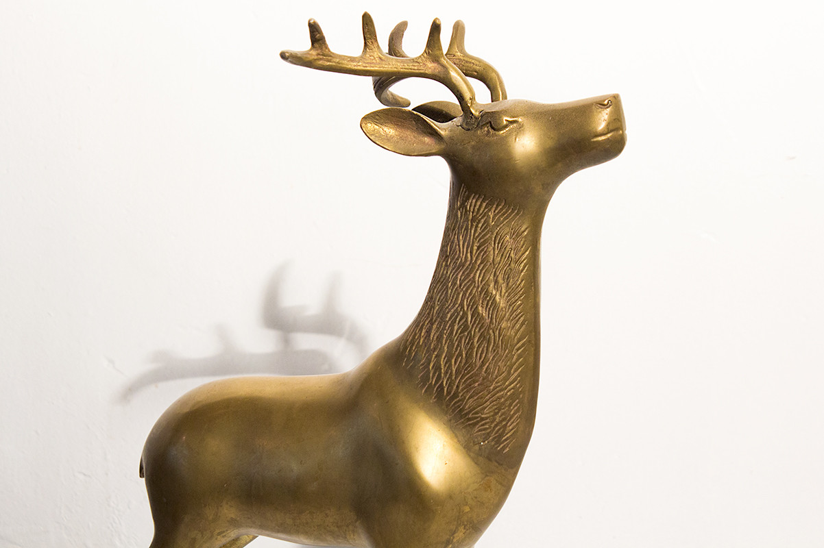 SOLD Brass Deer Figurine Rehab Vintage Interiors