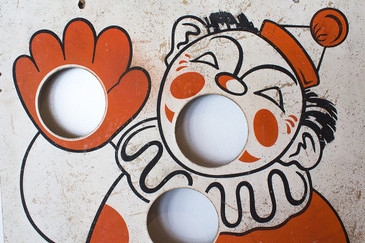 "Judy" Clown Bean Bag Toss Board, 1960s