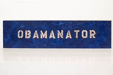 SOLD - Obamanator "Political Folk Art" Painting, 2008
