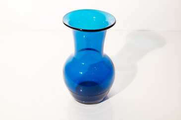 SOLD - Vintage Transparent Blue Glass Vase
