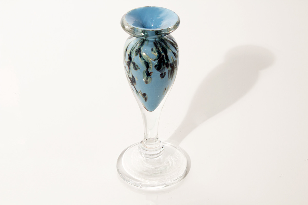 Sold Art Glass Bud Vase Signed Rehab Vintage Interiors