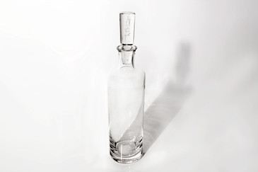 SOLD - Mid-Century Glass Decanter with Bubble Glass Stopper