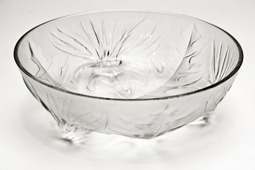 SOLD - Frosted Thistle Relief Bowl by Verlys of America, C 1945