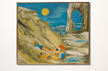 SOLD - "Great Rock" Oil Painting by Charlotte Ross, circa 1960