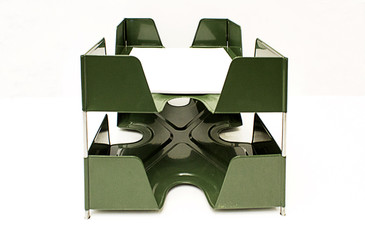 SOLD - 1920s Double-Tier Letter Tray, Olive Green
