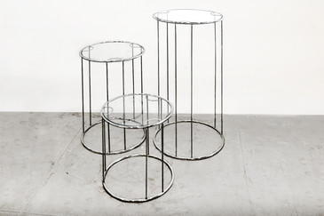 SOLD - Milo Baughman Chrome & Glass Nesting Tables. C. 1960