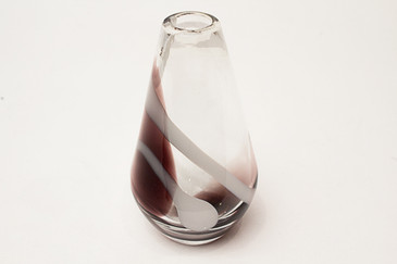 SOLD - Plum And White Swirl Bud Vase