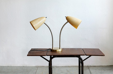 1950s Gooseneck Lamp with Brass Base, Restored
