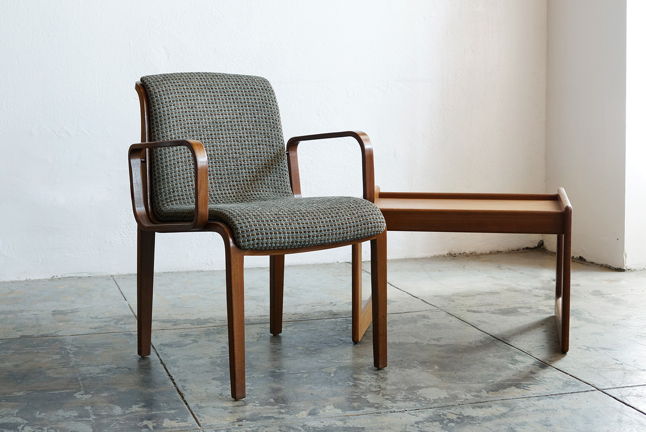 SOLD - Knoll Arm Chair with Bent Wood Arms, Classic - Rehab Vintage