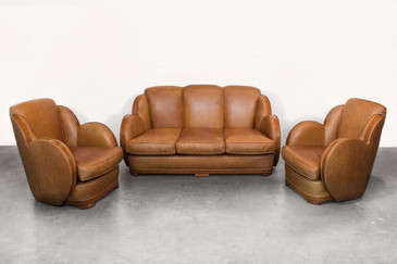 SOLD - Art Deco Sofa and Armchair Set, circa 1925