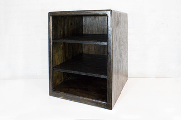 SOLD - Ebonized Oak Media Cabinet 1980s
