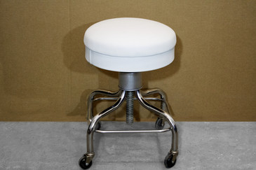 SOLD - Vintage Pedigo Medical Stool, White Leather