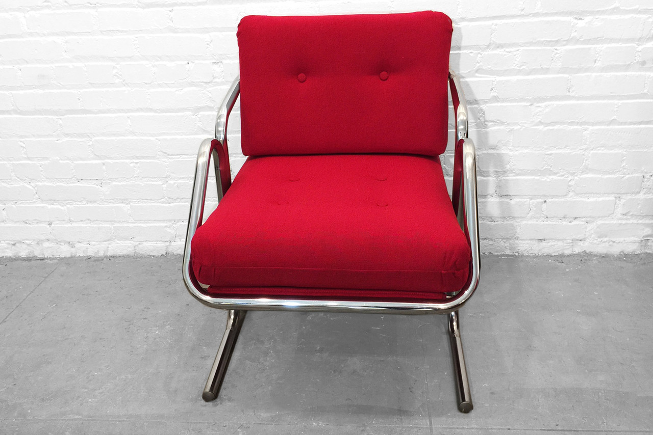 Sold Jerry Johnson Arcadia Chrome Sling Chair 1970s Rehab