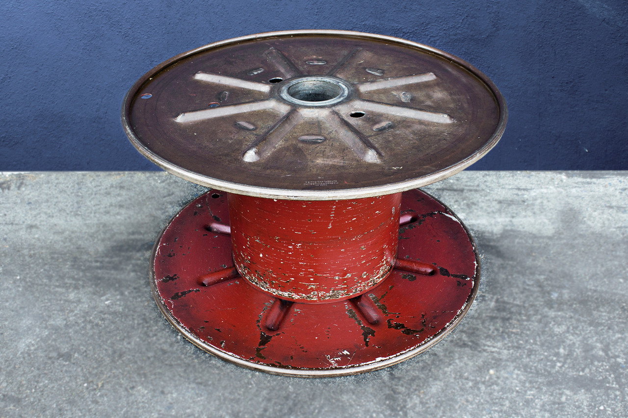 sold-vintage-steel-cable-spool-bright-red-circa-1960s-rehab