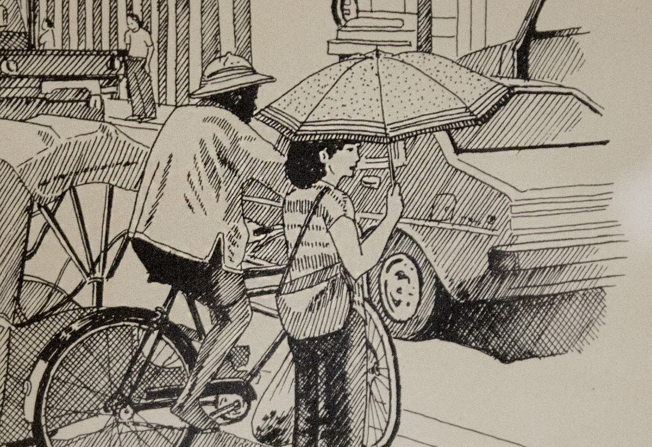 vintage scene drawing
