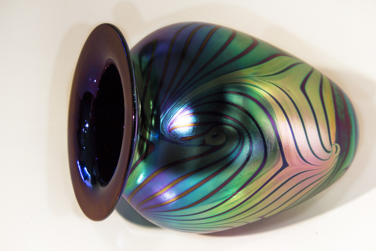 Sold Eickholt Glass Pulled Feather Vase Rehab Vintage Interiors