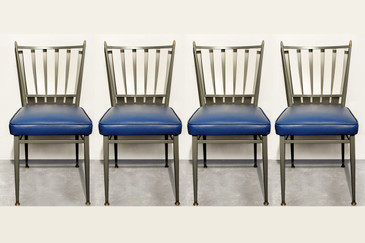 SOLD - Set of Four Chromecraft 1950s Slat Back Dinette Chairs