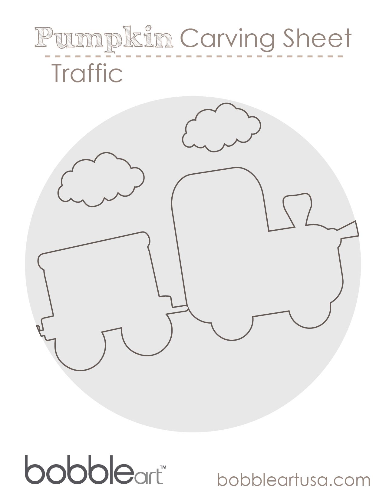 train pumpkin carving template