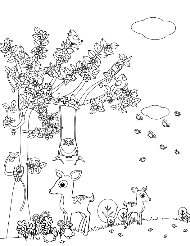 Woodland Coloring Page