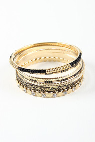 Rhinestone Bead Accent Bangle