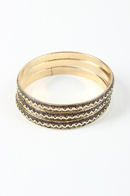 Etched Zig Zag Bangle