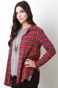 Open Plaid Top