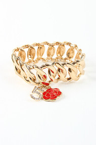Floral Numeric Charm Bracelet