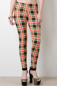 Plaid Print Leggings