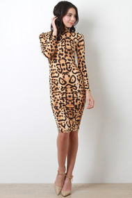 Smocked Leopard Print Dress